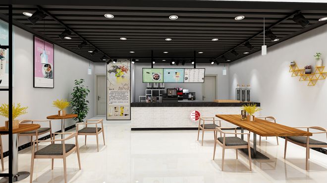 彩神vll饮品店装修设计效果图：打造独特饮品空间的创意灵感(图3)