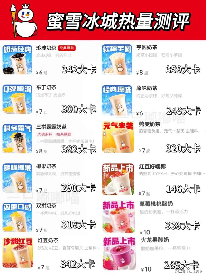 蜜雪冰城饮品热量大揭秘全面测评彩神vll